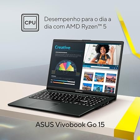Notebook ASUS Vivobook Go 15 Ryzen 5 7520U 8GB RAM SSD 512GB 15,6" Full HD Windows 11 - Imagem 3